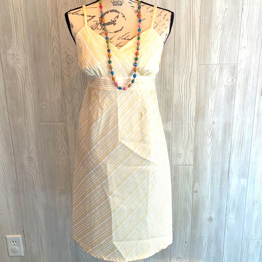 Yellow and Cream Motherhood Maternity dress. Size S